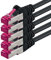 5m - negro - 5 piezas - CAT6a CAT 6a Ethernet LAN cable de red - SET 10 GB/s cable patch CAT6 S-FTP Doble blindado PIMF 500MHz libre de halógenos compatible con CAT5 CAT6a CAT7 CAT8