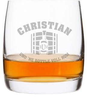 Herz & Heim® Rum Glas mit persönlicher Namensgravur für den gemütlichen Männerabend Rum Fass