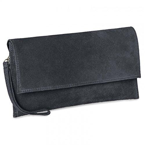 Caspar TL702 Damen Wildleder Clutch Tasche mit Handschlaufe