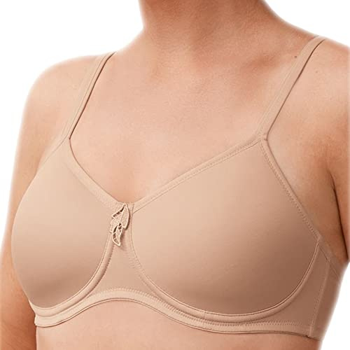 Amoena Prothesen Schalen-BH Lara mit diskret eingenähten Taschen für Prothesen | Größe: 95A | Farbe: Haut | Leicht wattierte Cups | Beidseitige Taschen | Verstellbare Träger