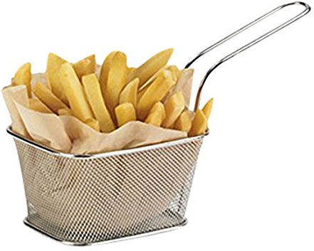 Générique KA1450 - 6 Minis Paniers à Frites Individuels - Inox - 10x8x7 cm