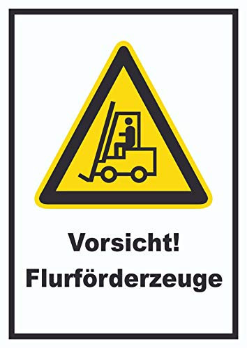 HB-Druck Achtung Gabelstapler Schild Vorsicht Flurförderfahrzeug A4 Rückseite selbstklebend
