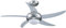 Ventilatore da soffitto con luce e telecomando Vinco 70911 silver con pala trasparente rotazione reversibile estate/inverno 3 velocità potenza max 65W
