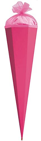 Schultüte - Rohling - PINK Größenwahl 35 cm bis 100 cm mit Holzspitze - Zuckertüte ALLE Größen - Roth - zum Basteln, Bemalen und Bekleben Bastelschultüt