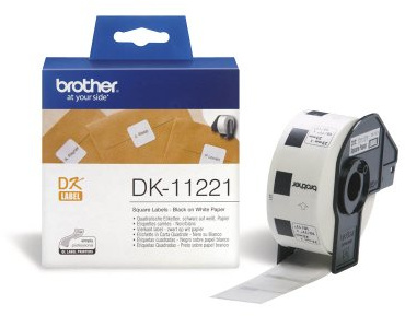 1.000 brother Etiketten DK-11221 / weiß / 23,0 x 23,0 mm / für QL-550/QL-500/QL-500A/QL-500BS/QL-500BW/QL-560VP/QL-560/QL-570/QL-580N/QL-650TD/QL-700/QL-710W/QL-720NW/QL-1050/QL-1050N/QL-1060N