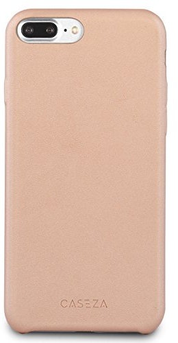 CASEZA iPhone 8 Plus Hülle/iPhone 7 Plus Hülle Gold Berlin Kunstleder Case - Ultra dünnes Leder Backcover für das Original Apple iPhone 8 Plus & 7 Plus - Premium PU Lederhülle Ledertasche