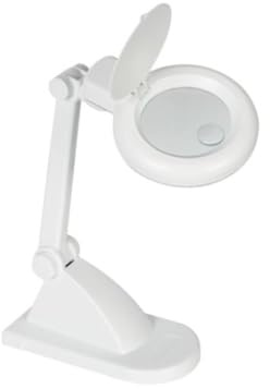 Velleman Lupe-Lampe, runde Energiesparlampe 12 W, Dioptrie 3 + 12, ideal für Präzisionsarbeit, weiß