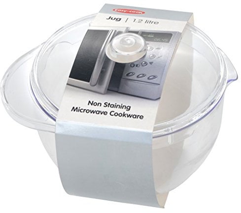 Easy Cook 1.2 Litre Poly Carbonate Microwave Jug and Lid, Clear