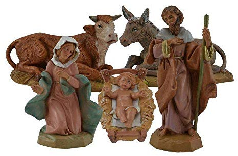 FONTANINI NATIVITÄT 12 cm 5 Figuren aus Kunstharz Figur Jesus (F-138)