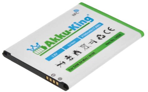 Akku-King Akku kompatibel mit Samsung EB-B500BE, EB-B500BU - Li-Ion 2100 mAh - mit NFC - für Galaxy S4 Mini i9192, i9195
