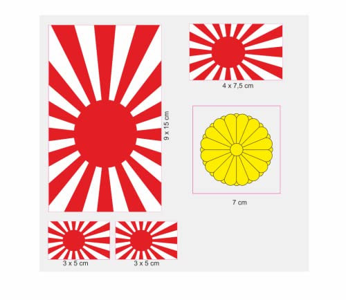 U24 Aufkleberbogen Japan Krieg Kriegsflagge Aufkleber Set Flagge Fahne