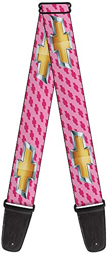 Buckle-Down GS-WCH010 Guitar Strap - Chevy Gold Bowtie w/Logo PINK