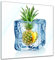 Bilderdepot24 Glasbild - Eiswürfel Ananas - 30x30 cm - Deko Glas - Wandbild aus Glas - Bild auf Glas - moderne Bilderdepot24 Glasbilder - Glasfoto - Echtglas