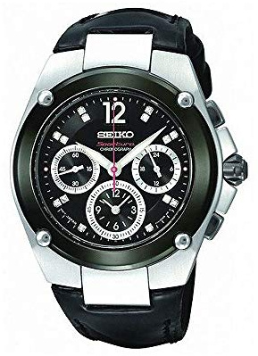 Seiko Damen Armbanduhr Chronograph Quarz Leder SRW899P1