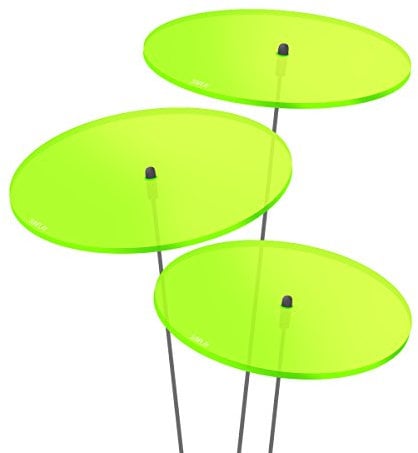 SUNPLAY Sonnenfänger - 3 Stück je 10 cm Durchmesser in GRÜN + 35 cm Schwingstäbe - Made in Germany - Ideal für Garten, Balkon, Wohnung - Weihnachten