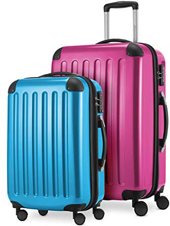 HAUPTSTADTKOFFER - Alex - 2er Kofferset Hartschale glänzend, mittelgrosser Koffer 65 cm + Handgepäck 55 cm, 74 + 42 Liter, TSA