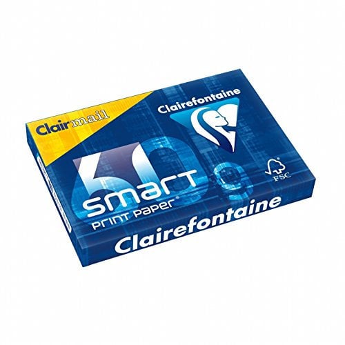 Clairefontaine 1939C - Ries Druckerpapier / Kopierpapier Smart Print, extraweiß, DIN A3, 60g, 500 Blatt, Weiß, 1 Ries