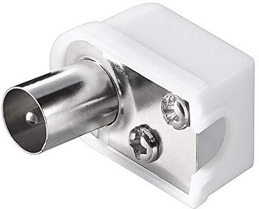 Goobay 11502 Spina TV coassiale piatta ad angolo con fissaggio a vite - plastico