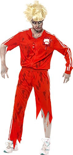 Smiffys, Damen Zombie-Sportlehrer Kostüm, Oberteil mit Latex Baseball, Hose und Pfeife, Größe: 40-42, 38885