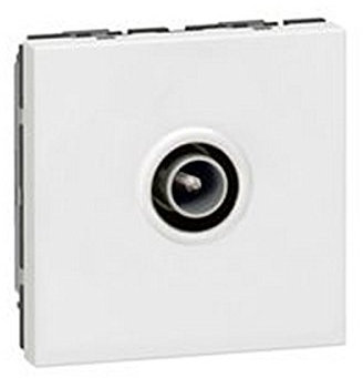 Legrand 078782 Mosaic Télévision Prise, Ø 9.52mm Mâle, 2 Modules, Blanc