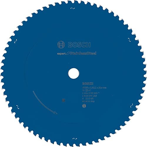 Bosch Professional Kreissägeblatt Expert for Stainless Steel (Edelstahl, 355 x 25,4 x 2,5 mm, 70 Zähne, Zubehör Kreissäge), Blau