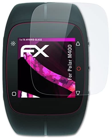 atFoliX Glasfolie kompatibel mit Polar M400 Panzerfolie, 9H Hybrid-Glass FX Schutzpanzer Folie