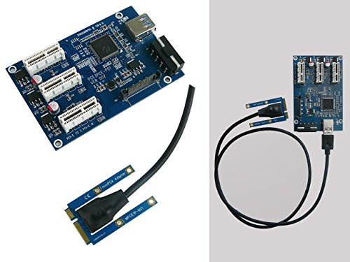 KALEA-INFORMATIQUE Riser-Erweiterung Adapter für Mini-PCIe-Anschluss an 3 PCI-Express-Anschlüsse, mit 1 m Kabel.