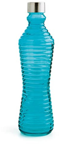 Quid 7522007 – Bouteille 1L avec Couvercle Line Bleu, Couleur Bleu, 8.5 x 8.5 x 31 cm