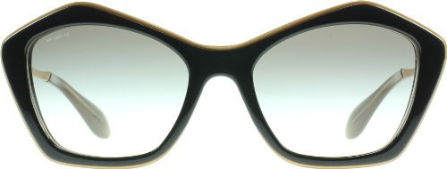 MIU MIU Geometric Sunglasses in Top Black on Opal MU 02OS KAY0A7 57 57 Gradient Grey