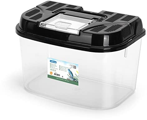Nobleza Terrarium für Reptilien und Amphibien, Transparente Kunststoff Reptilienzucht Box für Schildkröte Eidechse Spide Hornfrosch Käfer, Tragbarer Reptil Fütterungsbox, XL(34.8 * 22.1 * 21.6cm)