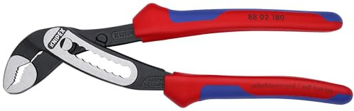 Knipex Alligator Pinza Regolabile per Tubi e Dadi Bonderizzata Nera, Rivestiti in Materiale Bicomponente 180 Mm 88 02 180