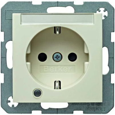 Toma SCHUKO con LED de control, S/B, blanco, brillo
