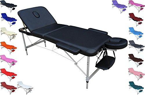 Polironeshop Europa Massageliege aus Aluminium und Tattooliege Schwarz