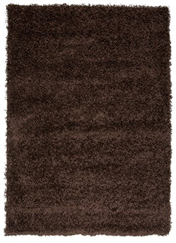 The Rug House Soft Non Shed Thick Plain Easy Clean Shaggy Rugs Ontario - 16 Colours and 8 (Brown 180x270cm)