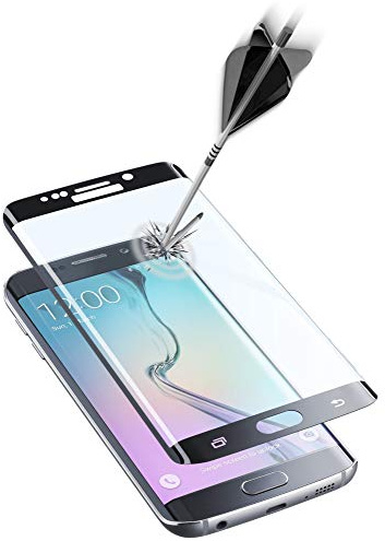 Cellular Line tempgcugals6ek Curvo Glas Displayschutzfolie für Samsung Galaxy S6 Edge – Schwarz