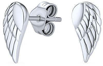 Zarte Petite Spirituelle Schutzengel Flügel Feder Ohrstecker Knorpel Helix Ohrläppchen Für Frauen Teenager .925 Sterlingsilber