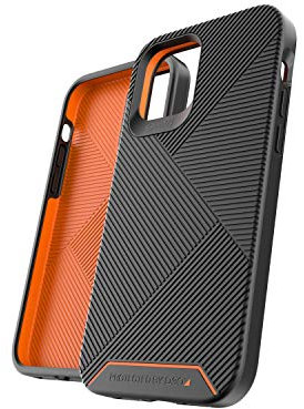ZAGG Gear 4 Battersea D30 Protective Case for iPhone 12 / Pro, Slim, Hard Case, Shockproof, Wireless Charging, (Black)