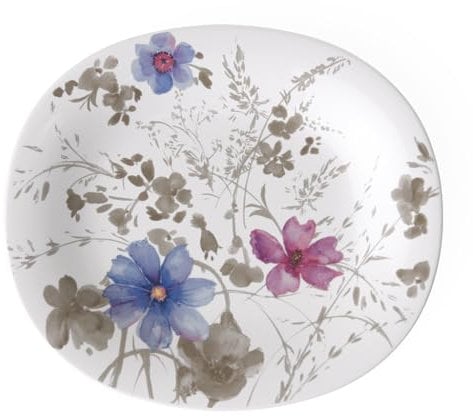 Villeroy & Boch Mariefleur Gris Basic Plato de desayuno ovalado de 23 x 19 cm, porcelana Premium, 23x19cm