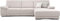 CAVADORE Ecksofa Corianne mit Schlaffunktion / Bettsofa in L-Form im modernen Design, inkl. Armteilverstellung und Longchair / 282 x 80 x 162 / Kunstleder, weiß