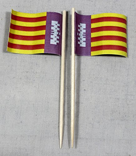 Fiesta de Picker Bandera de Mallorca España Papel banderitas en punta de calidad 50 unidades) Bolsa