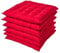 Homescapes 6er Set Stuhlkissen 40x40 cm rot – Sitzkissen Outdoor/Indoor mit Baumwollbezug, Sitzpolster waschbar und Oeko-TEX-Zertifiziert für Esszimmer-, Küchen- & Gartenstühle