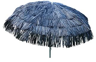 Maffei - Art 6 Kenya - Grand parasol rond recouvert de raphia - Diamètre : 200 cm. Couleur : noir