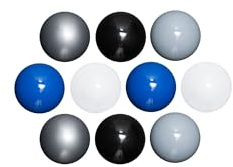 MAUL Magnetkugeln 10er Set blau grau schwarz weiß | sicherer Halt für Notizen, runde Form griffig im Alltag, bruchsicheres Kunststoffgehäuse, ideal für Büro Schule Zuhause