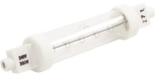 300W Jacketed IR Quartz Heat Bulb 118mm Lamp Light Food Safe Push Fit
