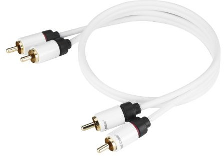 Real Cable 2RCA-1/2M00 Câble RCA Double Blindage 2 m Blanc