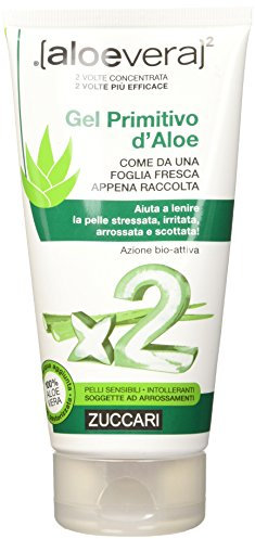 ZUCCARI aloevera² - 100% Aloe Vera Gel (150ml) - Doppelt konzentrierte Feuchtigkeitscreme für besonders strapazierte Haut & bei Sonnenbrand - Erfrischendes Gelee für Gesicht, Körper und Kopfhaut