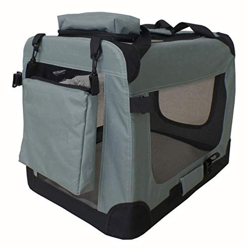 Faltbare Hundebox Transporttasche Transportbox Auto für Katze Hunde Große Kleine Box Bag Bed Decke Klein Auto Transport 7 Größen Taschen Fünf Farben Petigi (Grau, M (60 x 42 x 45 cm))