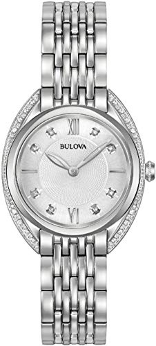 Bulova Damen Fashionuhr Classic in der Farbe Silber mit Edelstahlarmband, Gehäusedurchmesser: 30 mm, 96R212