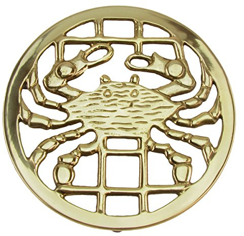 Solid Brass Crab Trivet Hot Stove Pot or Pan Holder