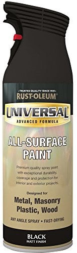 Rust-Oleum AE0160005E8 400ml Universal Spray Paint-Flat Black, 400 ml (Pack of 1)